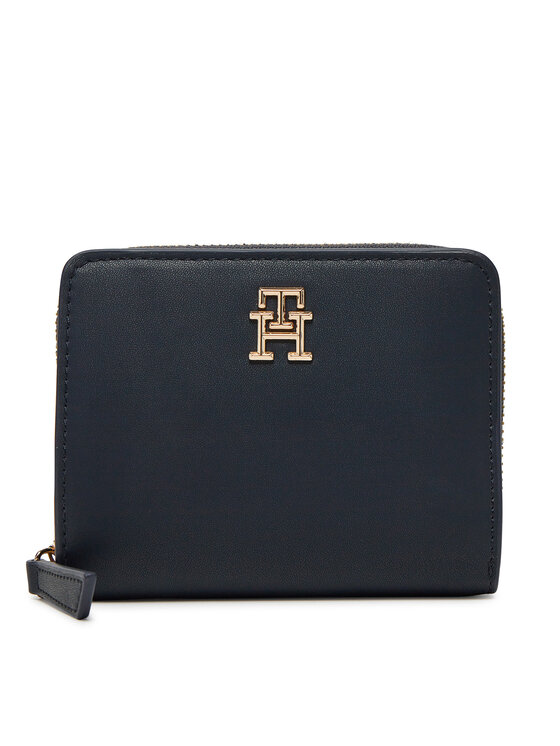 Tommy Hilfiger Portafoglio piccolo da donna Th Logotape Med Za AW0AW17408 Blu scuro, taglia : 00