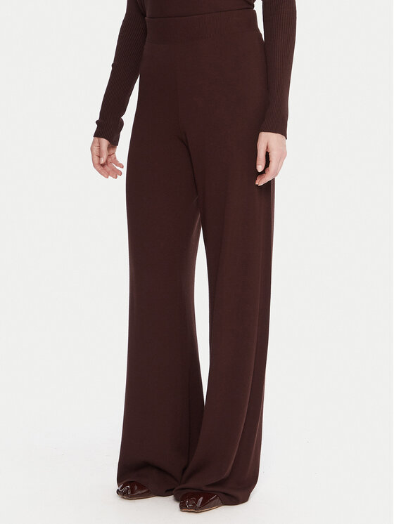 Kontatto Kontatto Pantaloni in maglia 3M0803C Marrone Regular Fit