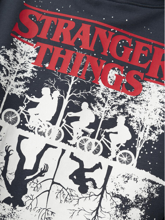NAME IT NAME IT Bluza STRANGER THINGS 13227984 Granatowy Regular Fit