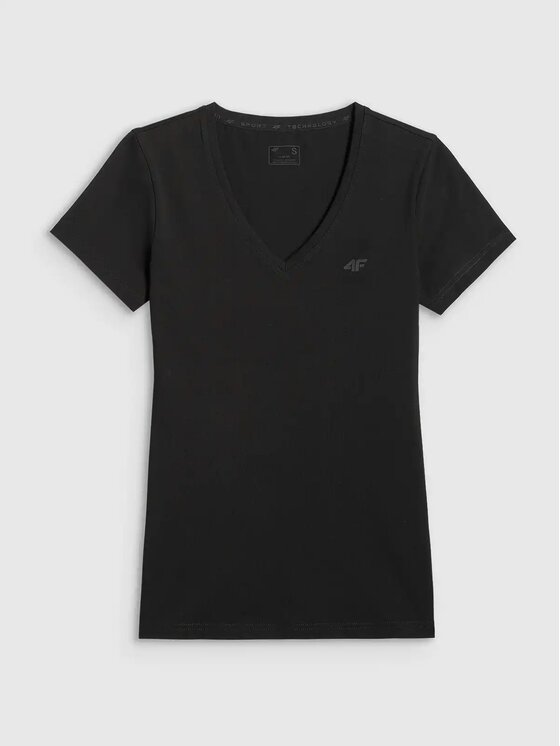 4F 4F T-Shirt 4FWMM00TTSHF3307-20S Μαύρο Authentic Slim Fit