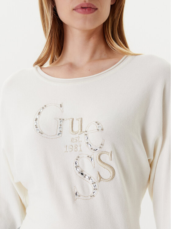 Guess Guess Sweter W5YR22 Z2NQ2 Écru Regular Fit