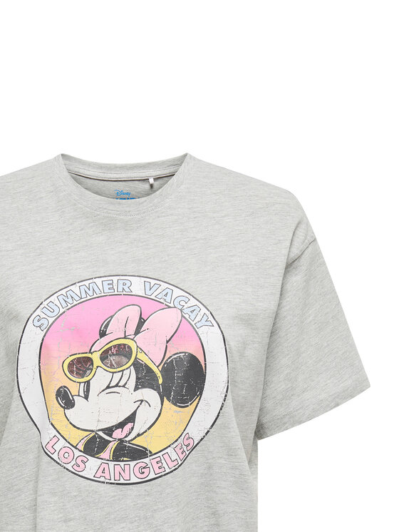 ONLY ONLY T-Shirt Mickey Minnie 15348126 Šedá Regular Fit