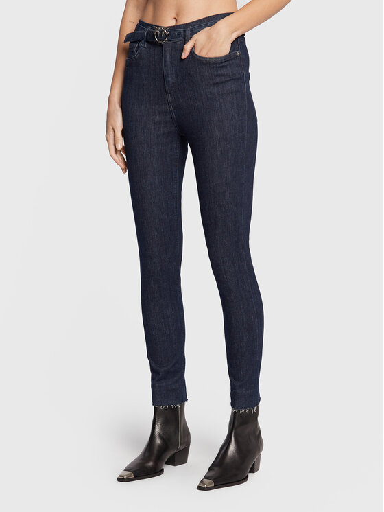 Pinko Jeans Hlače Susan 1J10YW A04Q Mornarsko Modra Skinny Fit