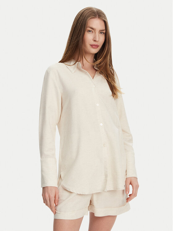 Selmark Selmark Completo camicia e pantaloncini BC176 Beige Relaxed Fit