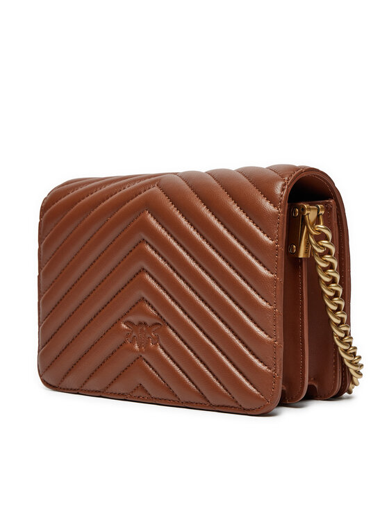 PINKO Pinko Käekott Sheep Nappa Chevron Pruun