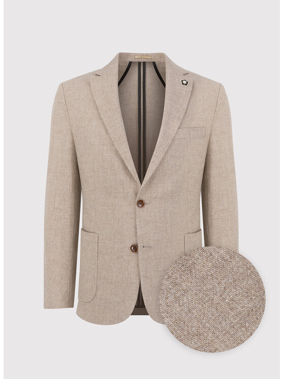 Pako Lorente Pako Lorente Marynarka P22WP-3X-045 Beżowy Slim Fit
