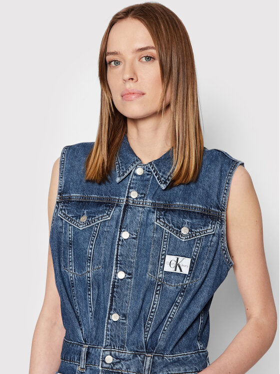 Calvin Klein Jeans Calvin Klein Jeans Дънкова рокля J20J218479 Тъмносин Regular Fit