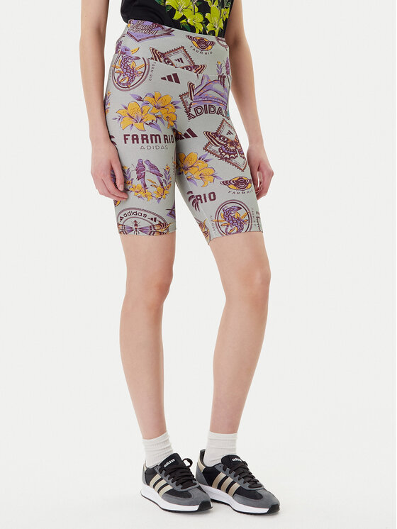 adidas Pantaloni scurți ciclism Farm Bike JM8345 Gri Slim Fit