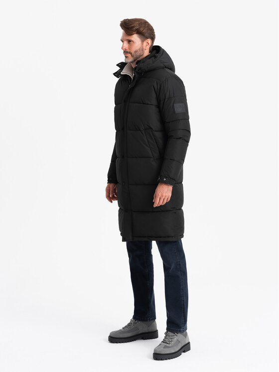 Ombre Ombre Vatovaná bunda OM-JALJ-0190 Černá Regular Fit