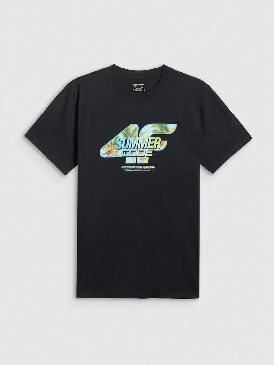 4F 4F T-Shirt 4FRSS26TTSHM4305-20S Czarny Regular Fit