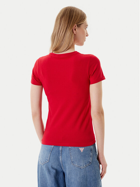 Guess Jeans Guess Jeans Tričko W4YI04 J1314 Červená Slim Fit