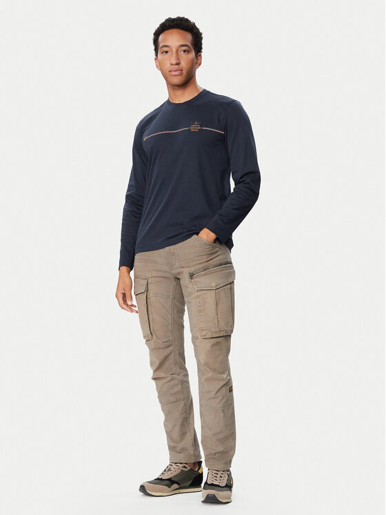 Aeronautica Militare Aeronautica Militare Тениска с дълъг ръкав 262TS2588UJ00663 Тъмносин Regular Fit