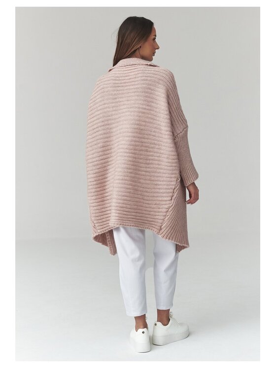Makadamia Makadamia Sweter S173 Różowy Loose Fit