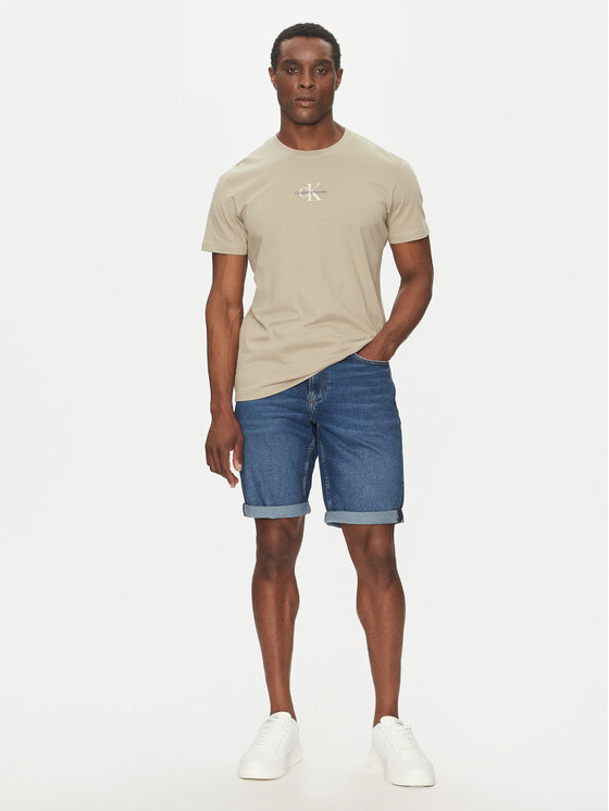 Calvin Klein Jeans Calvin Klein Jeans T-Shirt Monologo J30J325649 Beżowy Regular Fit