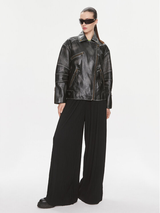 MAX&Co. MAX&Co. Μπουφάν δερμάτινο Ugolina Μαύρο Regular Fit