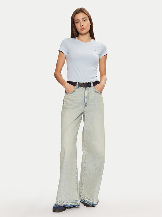 Tommy Jeans Tommy Jeans T-shirt DW0DW20459 Svijetloplava Slim Fit