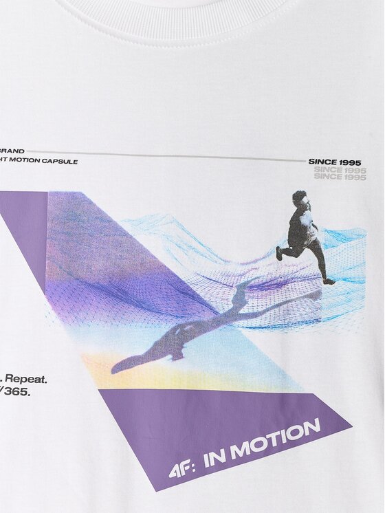 4F 4F T-Shirt IN MOTION Biały Regular Fit