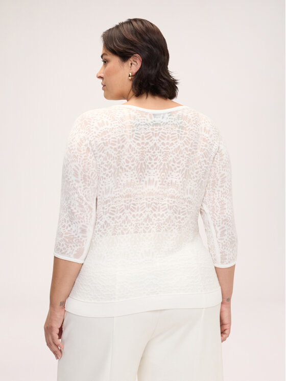 Fiorella Rubino Fiorella Rubino Sweter M267E002291N011 Biały Boxy Fit