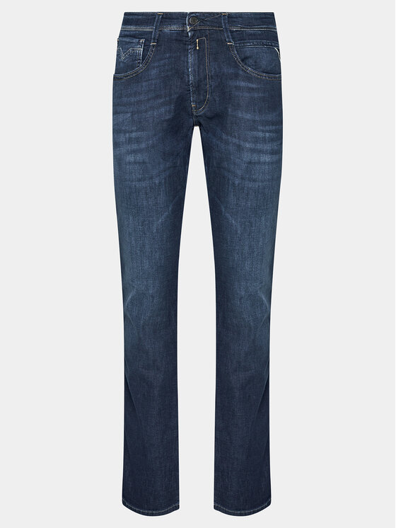 REPLAY Replay Jeansy M914J.000.785 Granatowy Slim Fit
