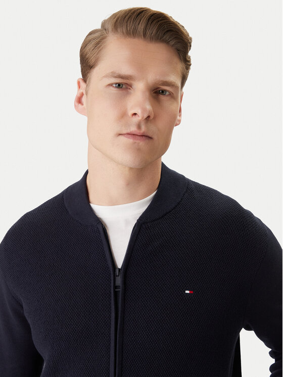 Tommy Hilfiger Tommy Hilfiger Kardigan MW0MW41543 Granatowy Regular Fit