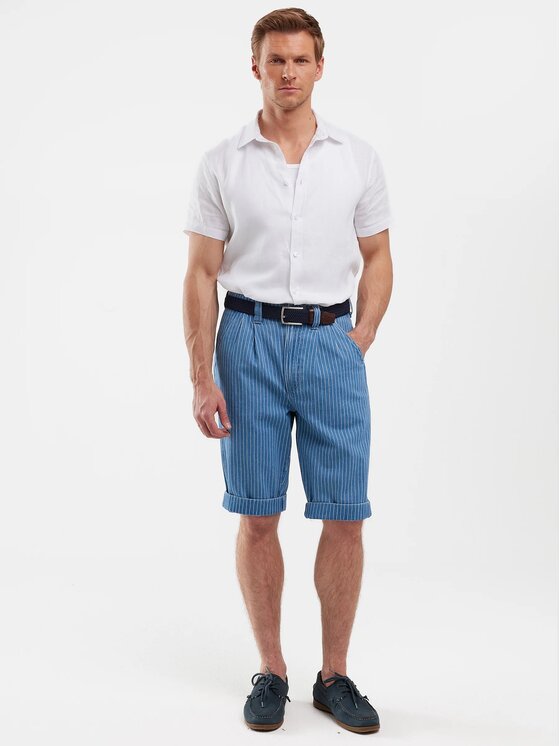 BIG STAR BIG STAR Szorty jeansowe TEM_424_110 Niebieski Classic Fit