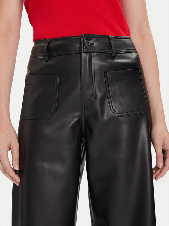 Morgan Morgan Hose aus Kunstleder 242-PCHOU Schwarz Wide Leg