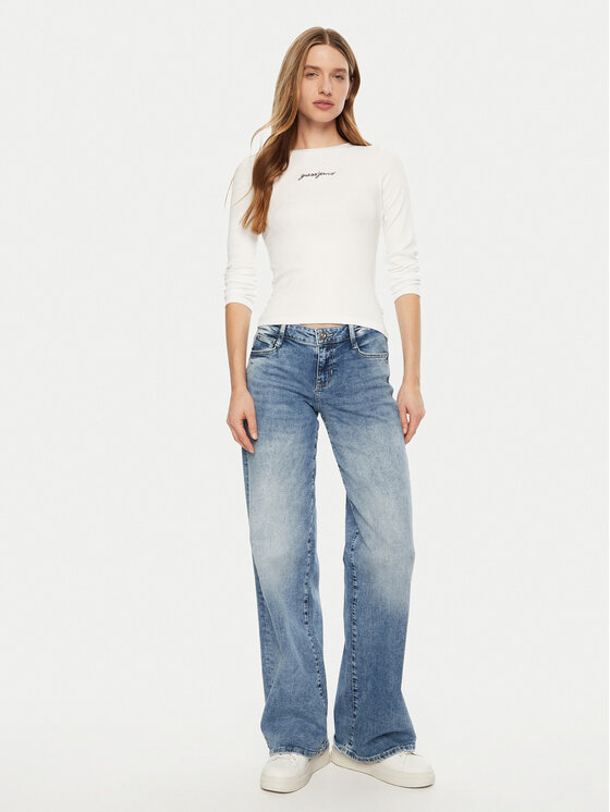 Guess Jeans Guess Jeans T-krekls W5RI58 KA0H1 Balts Regular Fit