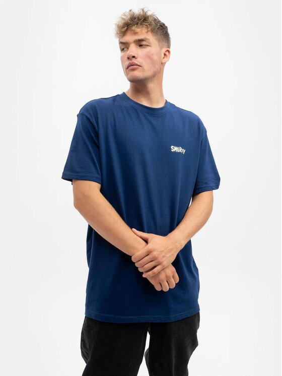 Smerfy Smerfy T-Shirt Koszulka Z Krótkim Rękawem Oversize Męska Granatowa Smerfy Haunts S Niebieski Oversize