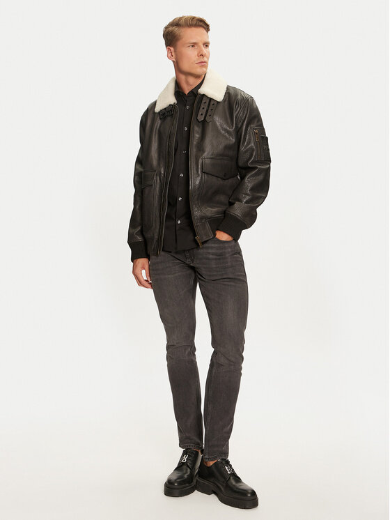 HUGO Hugo Prijelazna jakna Loran 50521030 Crna Regular Fit