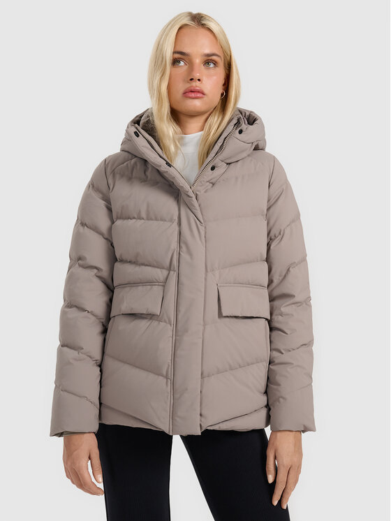 4F 4F Kurtka puchowa MIDSHOP TEXTILE Beżowy Regular Fit