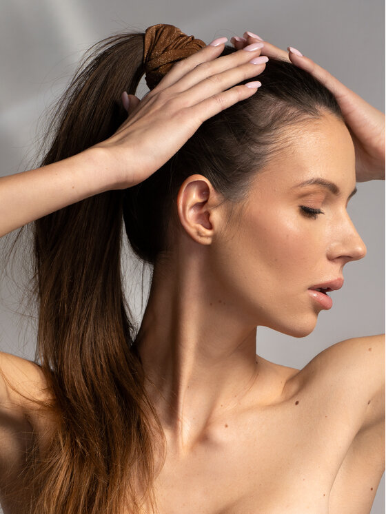 Miss Lou Miss Lou Elastico per capelli A-LG1-BR Marrone