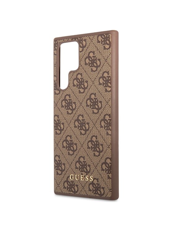 Guess Guess Etui na telefon 4G Metal Gold Logo Brązowy
