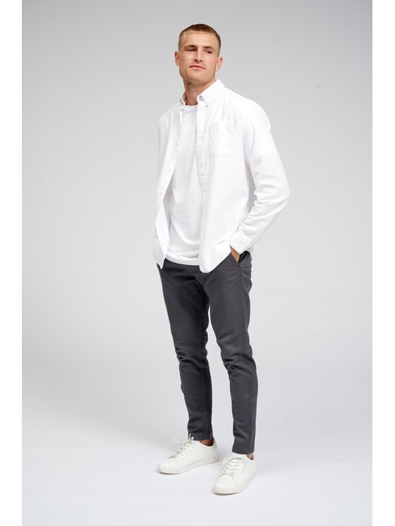 TeeShoppen TeeShoppen Chinosy 'Perform Collection' Szary Slim Fit