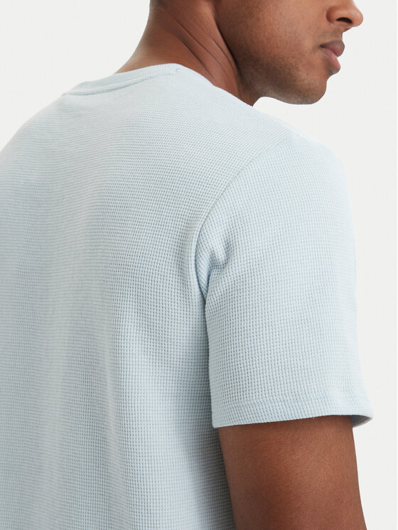 BOSS BOSS Póló Waffle 50535891 Világoskék Regular Fit