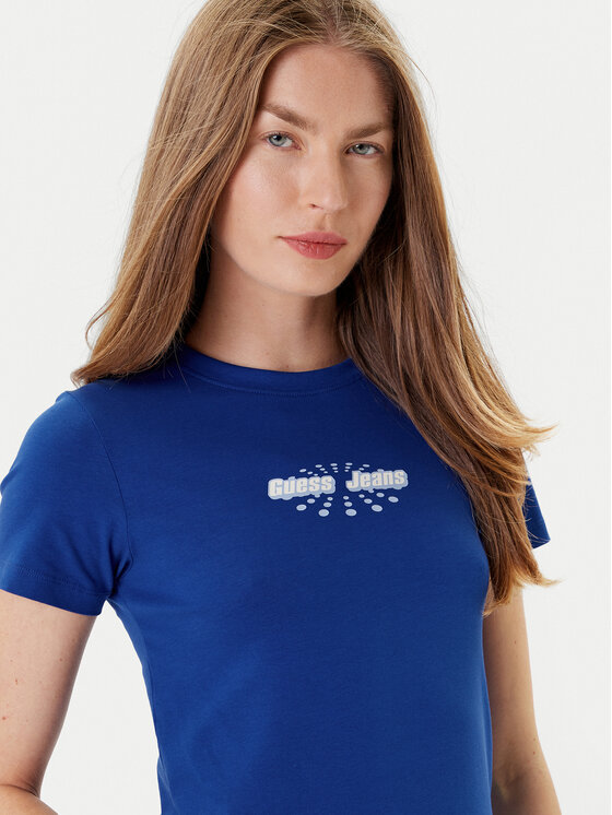 Guess Jeans Guess Jeans T-Shirt W5YI04 J1314 Niebieski Slim Fit