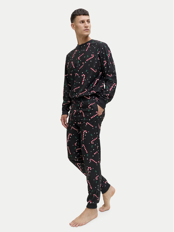 Jack & Jones Jack & Jones Pizsama Tristan 12285375 Fekete Loose Fit