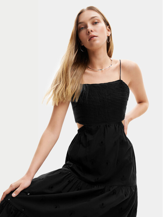 Desigual Desigual Ljetna haljina Malver 24SWVW12 Crna Regular Fit