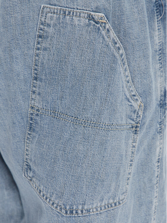 BDG Urban Outfitters BDG Urban Outfitters Stoffhose BDG BAGGY CARGO BLEACH 76473677 Dunkelblau Relaxed Fit