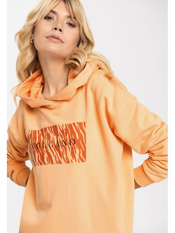 Volcano Volcano Bluza B-FOGI Pomarańczowy Regular Fit
