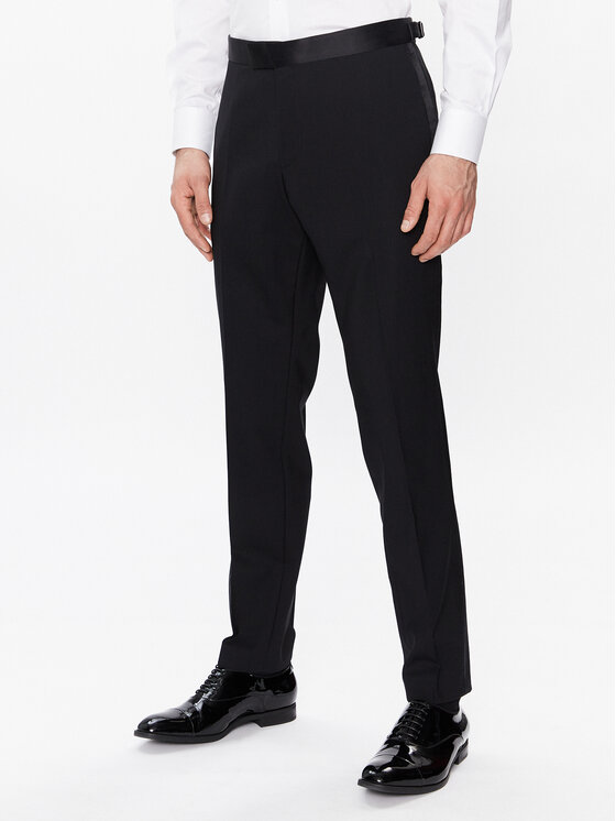 Boss Pantaloni de costum H-Genius 50485347 Negru Regular Fit