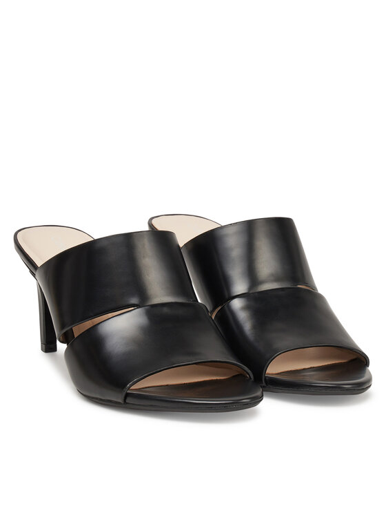 Calvin Klein Calvin Klein Šľapky Heel Mule 70 - Lth 2 Straps HW0HW02460 Čierna
