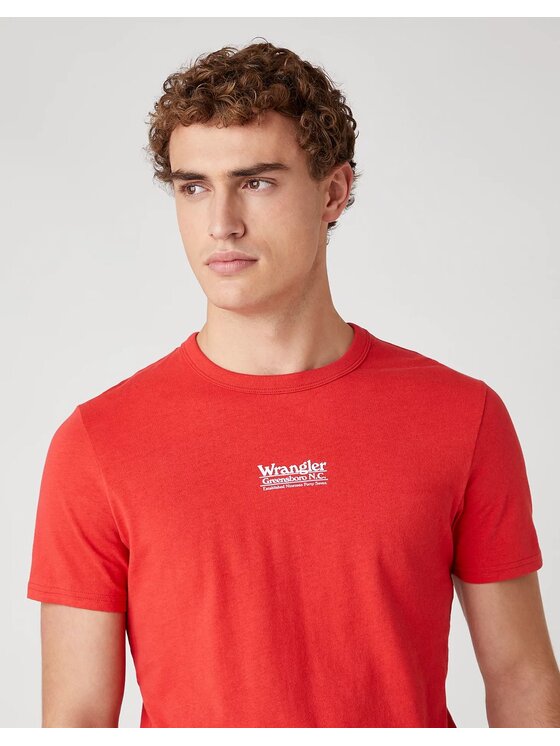 Wrangler Wrangler T-shirt SS SEAS LOGO TEE Rosso Regular Fit