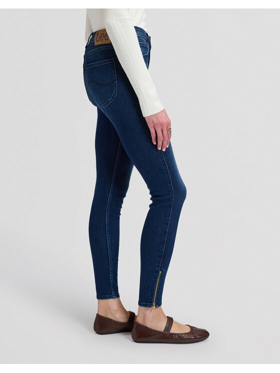 Lee Lee Jeansy SCARLETT HIGH ZIP Niebieski Skinny Fit