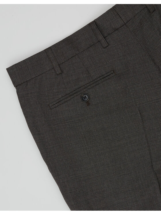 Borgio Borgio Spodnie garniturowe Pertosa Brązowy Slim Fit