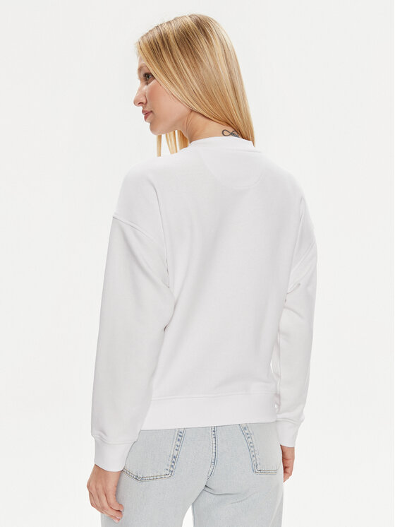 Guess Guess Μπλούζα W4GQ11 KBK32 Λευκό Relaxed Fit