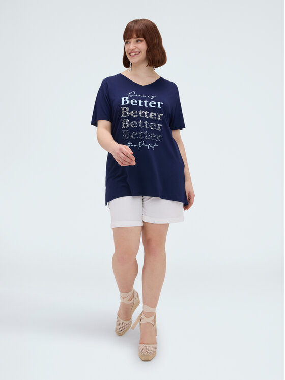 Fiorella Rubino Fiorella Rubino T-Shirt G0BSL009215N034 Niebieski Regular Fit