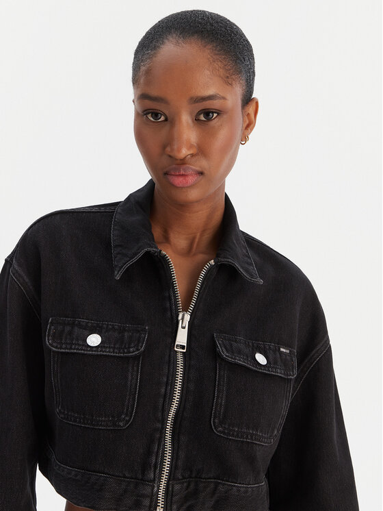 Tommy Jeans Tommy Jeans Geacă de blugi Station DW0DW22523 Negru Regular Fit