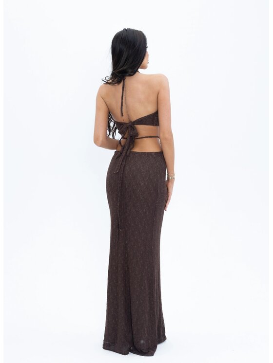 Love Saints Love Saints Sukienka letnia L26LF-SU-K05 Brązowy Slim Fit