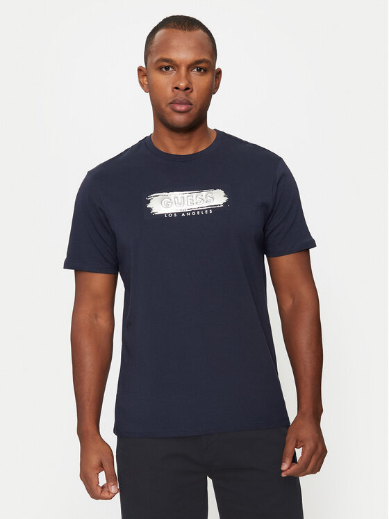 Tee-shirt Guess Femme Bleu Marine - Taille S, Occasion En Très Bon état