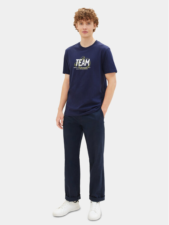 Tom Tailor Denim Tom Tailor Denim Póló 1040838 Sötétkék Regular Fit